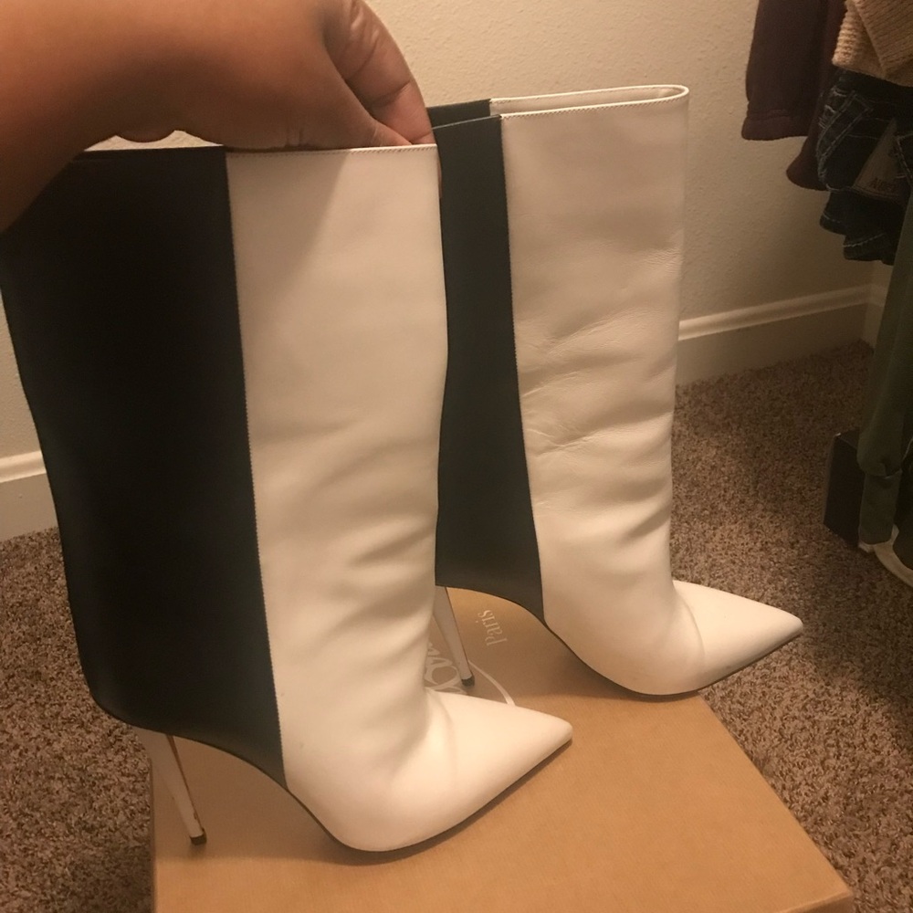 Stylish Black and White Women's Boots